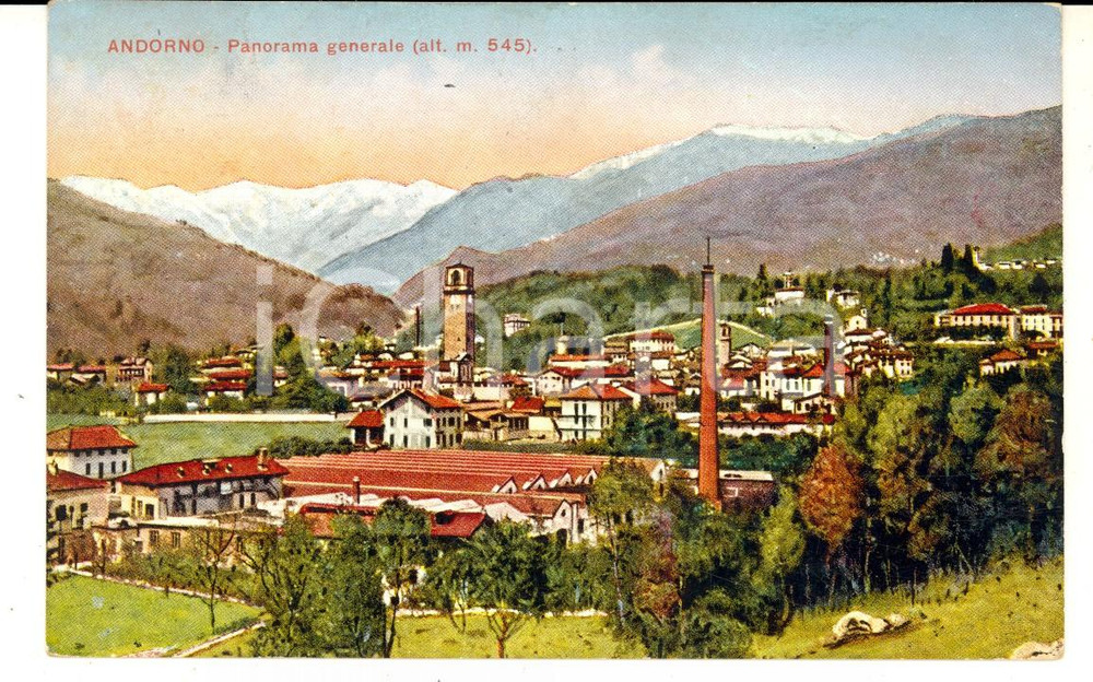 Cartolina originale da collezione 1928 ANDORNO MICCA BI Panorama generale Cartolina postale FP VG 1