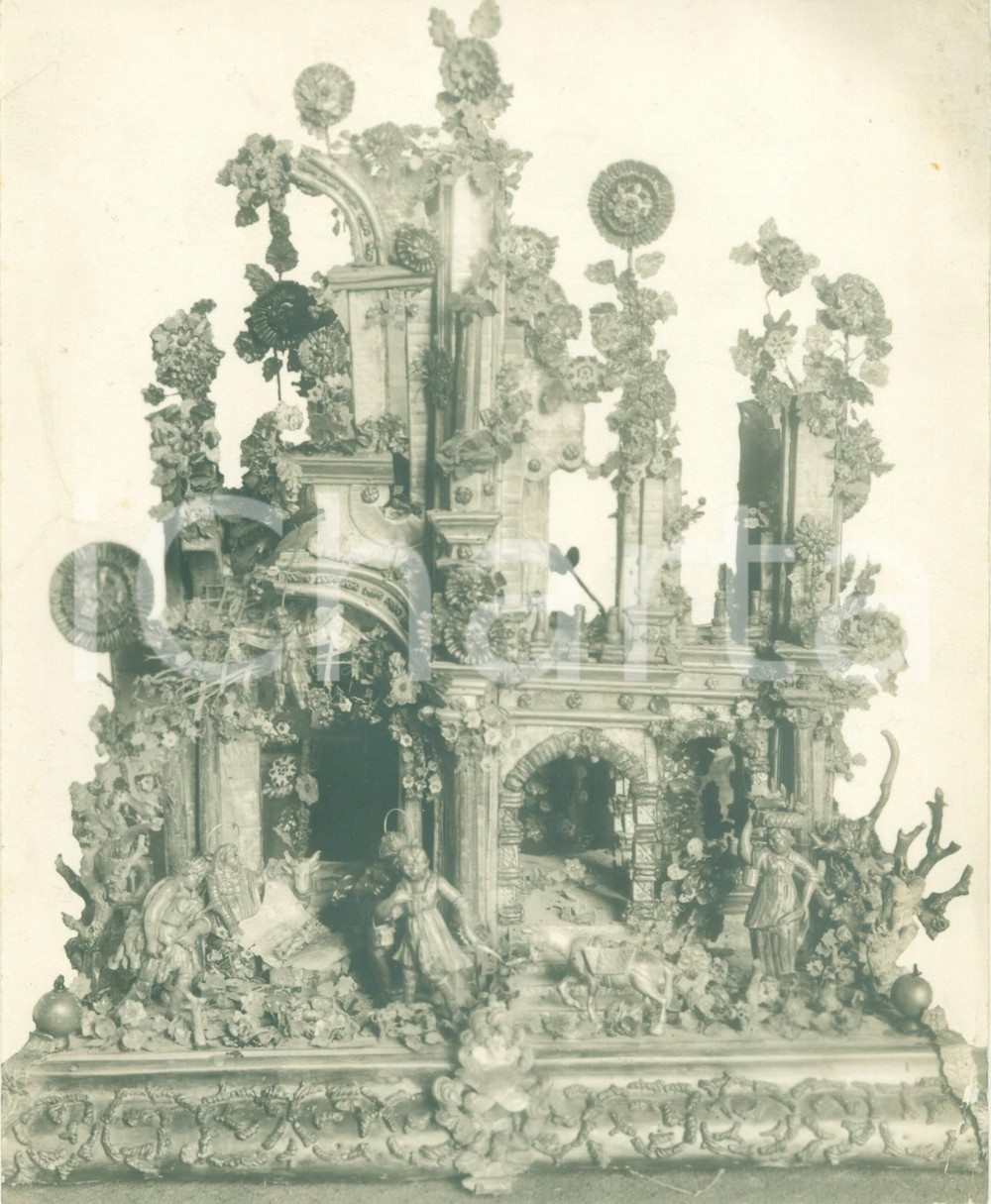 Fotografia d epoca originale 1933 TRAPANI MUSEO PEPOLI Presepe in corallo Vera fotografia coeva 1
