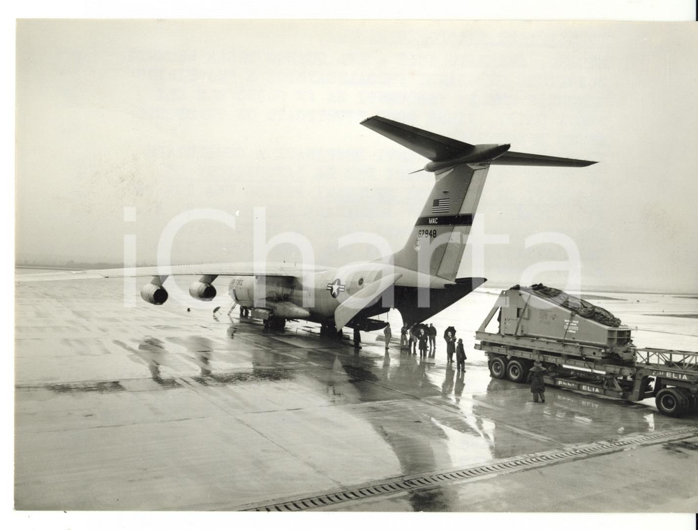 1968 MILANO MALPENSA Aereo LOCKHEED C-141 Starlifter da trasporto *Foto 18x13