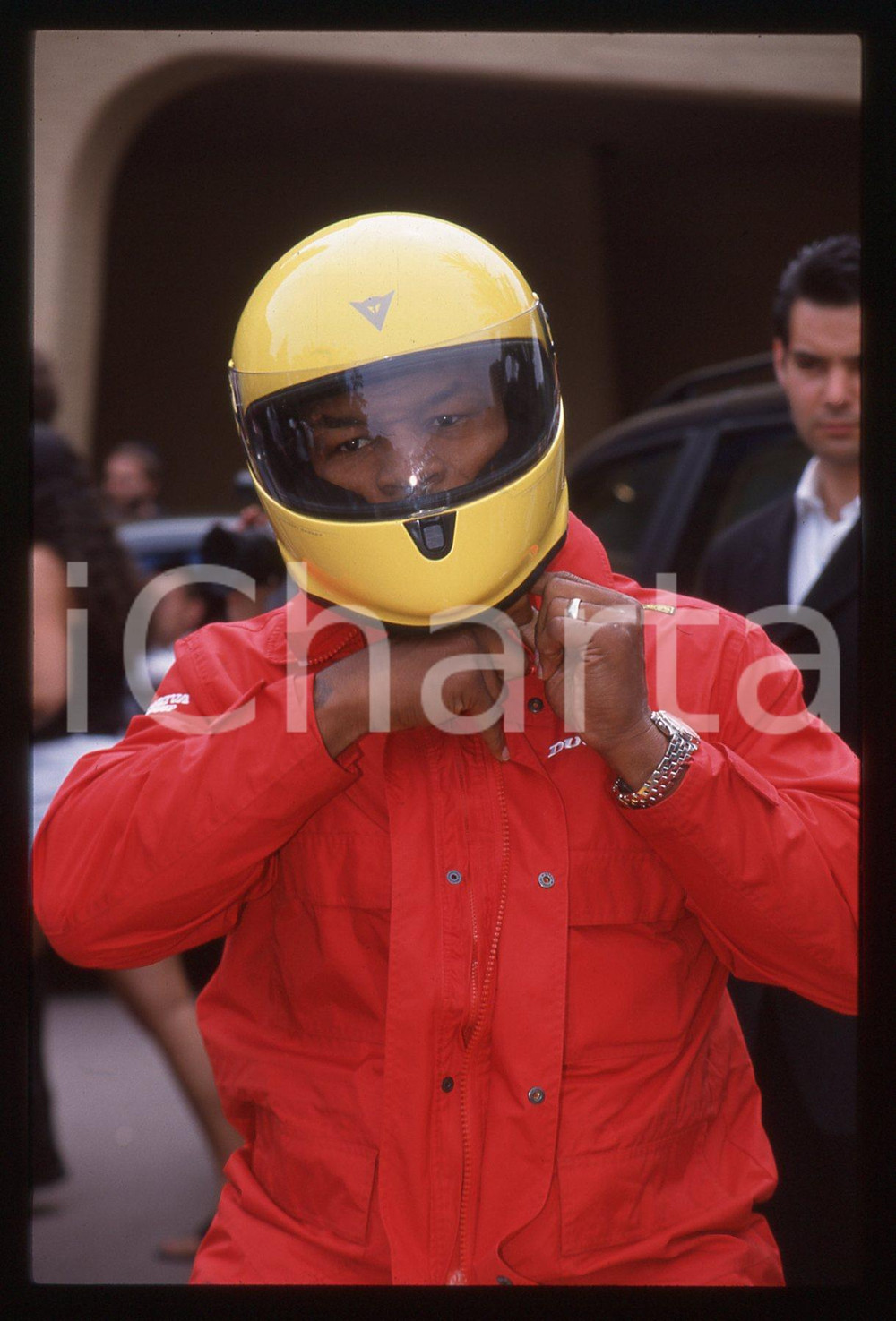 35mm vintage slide* 1998 MONACO Mike TYSON su DUCATI F48 - WORLD MUSIC AWARDS 2