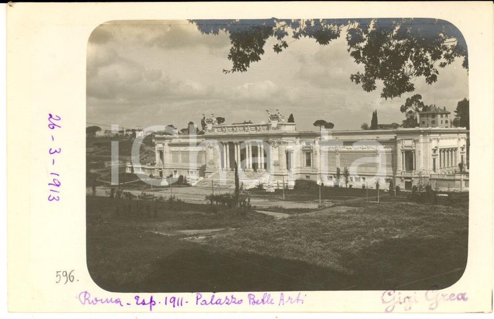 1911 ESPOSIZIONE DI ROMA Palazzo Belle Arti (1)  Foto cartolina RARA