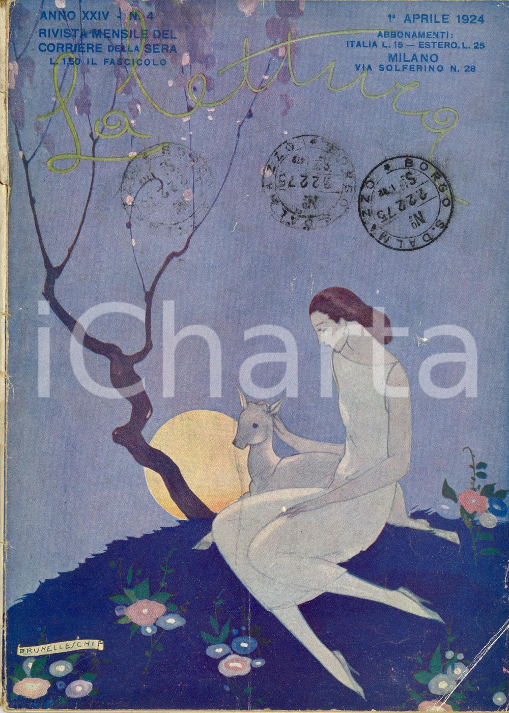 Giornale, rivista storica 1924 LA LETTURA Scenario inedito di Carlo GOLDONI *ILLUSTRATA Anno XXIV n° 4 1