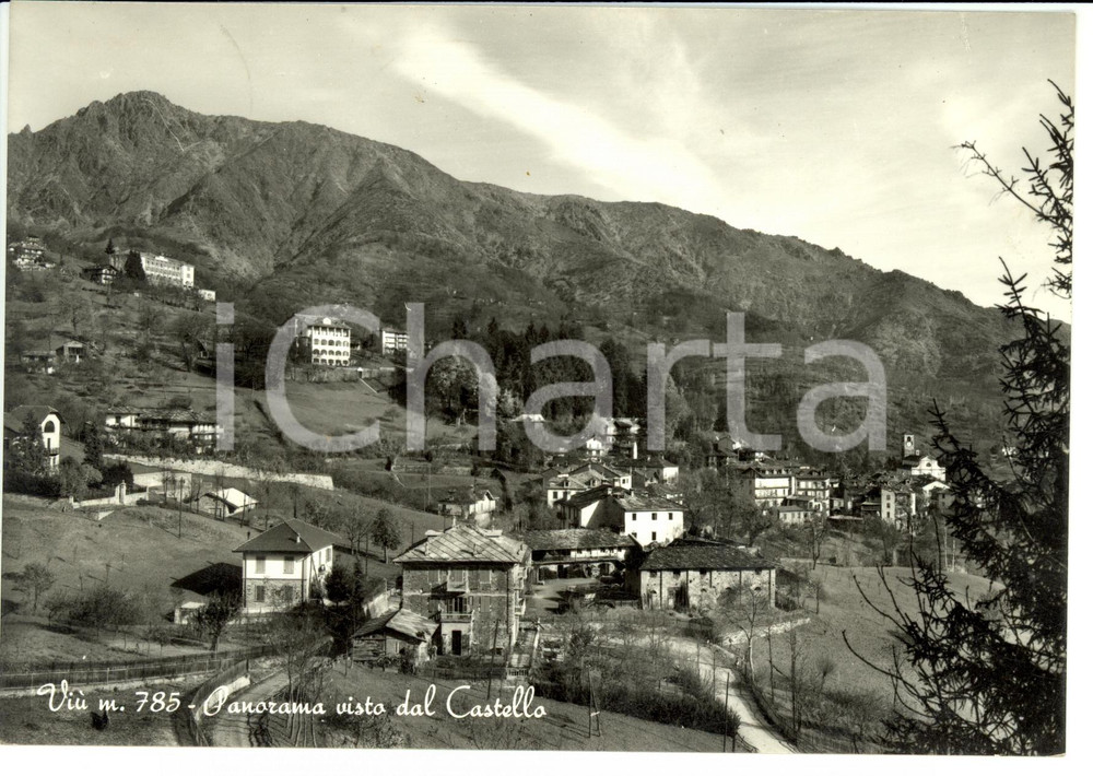Cartolina originale da collezione 1960 VIU' (TO) Veduta VALLI DI LANZO dal CASTELLO *Cartolina FG VG 1