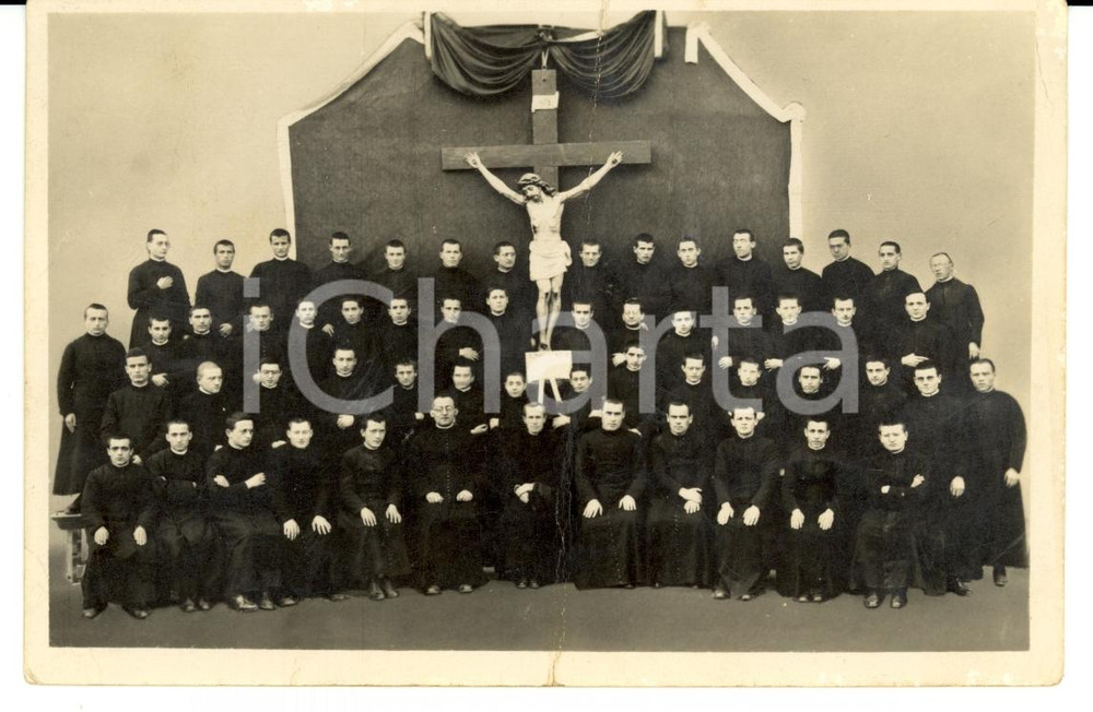 Cartolina originale da collezione 1937 ALBA (CN) Pia SocietÃ  SAN PAOLO Gruppo filosofi *danneggiata FP VG 1