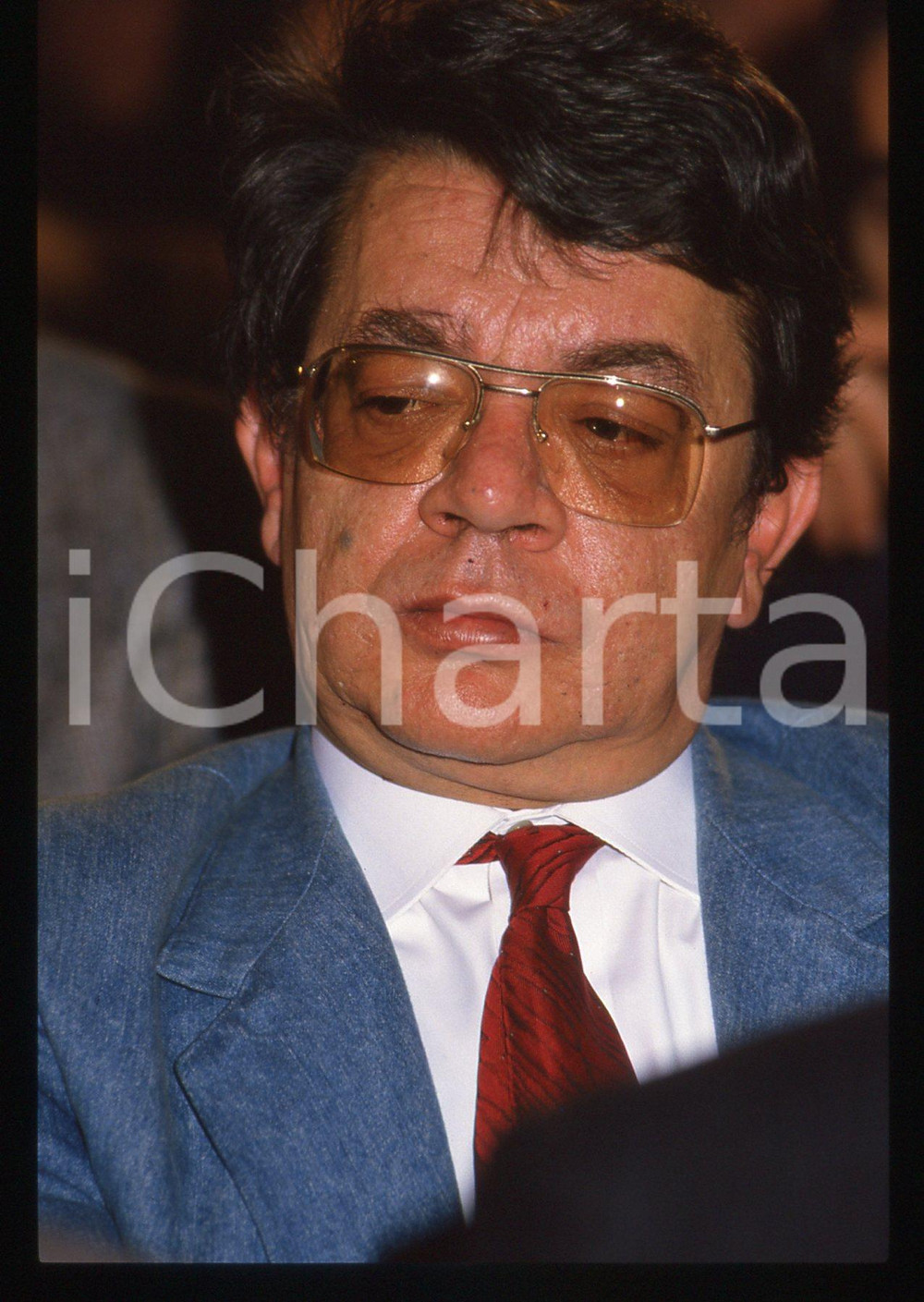 35mm vintage slide* 1990 ca ITALIA Daniele RAZZOLI Ritratto del giornalista (3)
