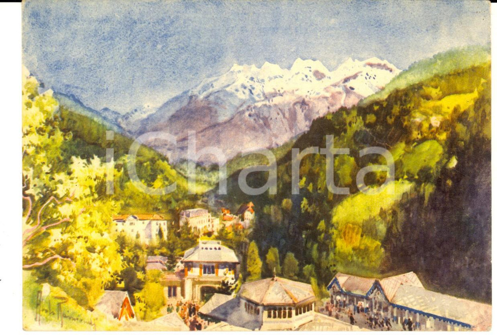 Cartolina originale da collezione 1950 ca BOGNANCO TERME (VB) Panorama *Cartolina ill. Aldo RAIMONDI FG NV 1