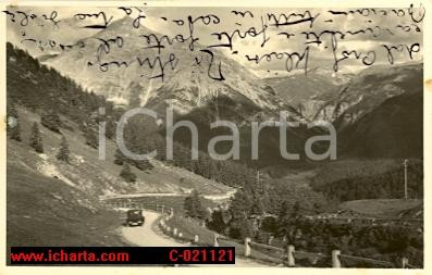 Autografo originale 1932 PASSO DELL ALBULA Panorama con auto Autografo contessa PEREGO DI CREMNAGO 1