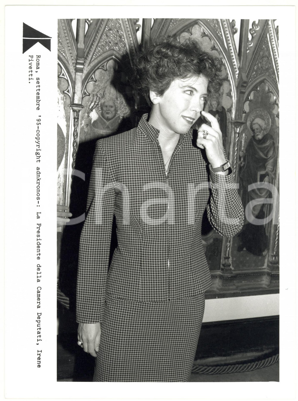 Fotografia d epoca originale 1995 ROMA Ritratto di Irene PIVETTI presidente Camera dei Deputati Foto 17x24 1