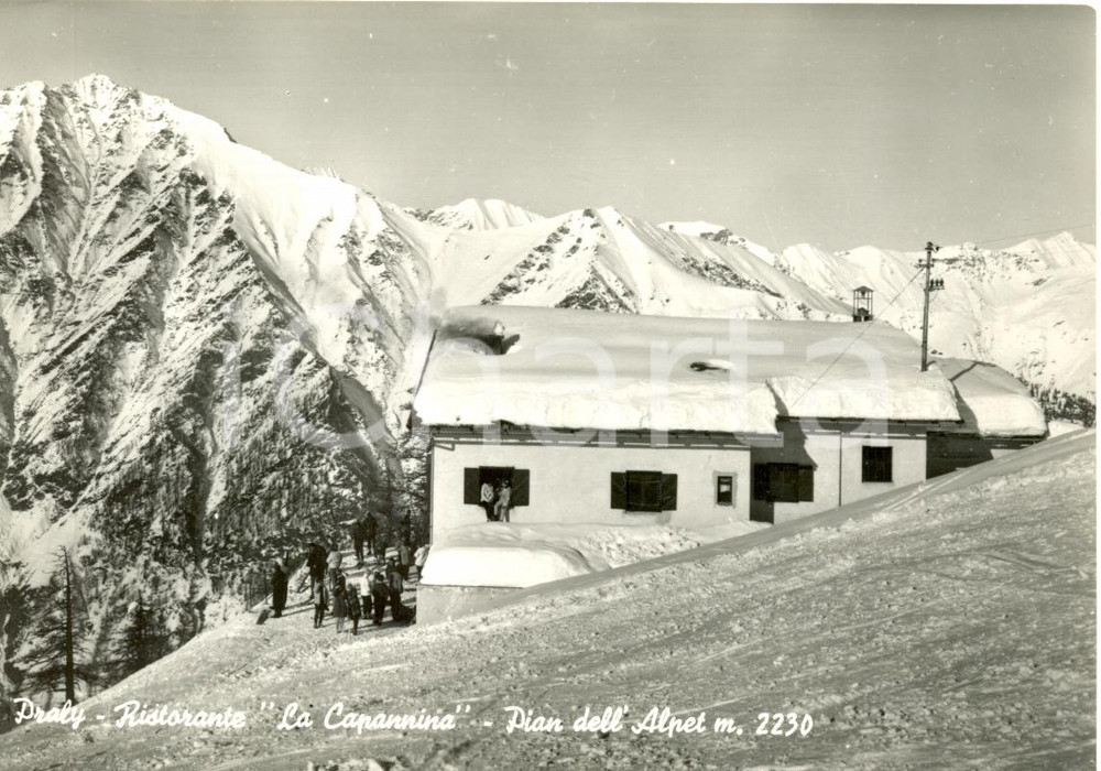 Cartolina originale da collezione 1955 ca PRALY (TO) ristorante LA CAPANNINA *Cartolina postale FG NV 1
