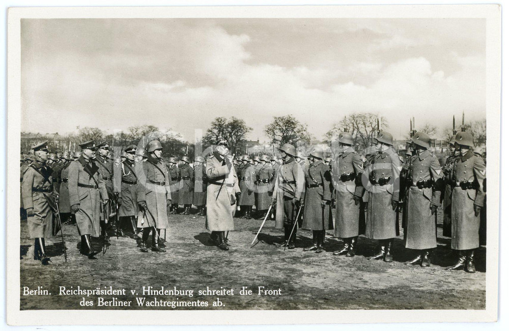 1930 ca BERLIN Reichsprasident v. HINDENBURG - Wachtregiment Berlin *Postcard  Cartolina postale d'epoca, non viaggiata. GOOD/buono  Formato: 14x9 cm originale e autentica 1