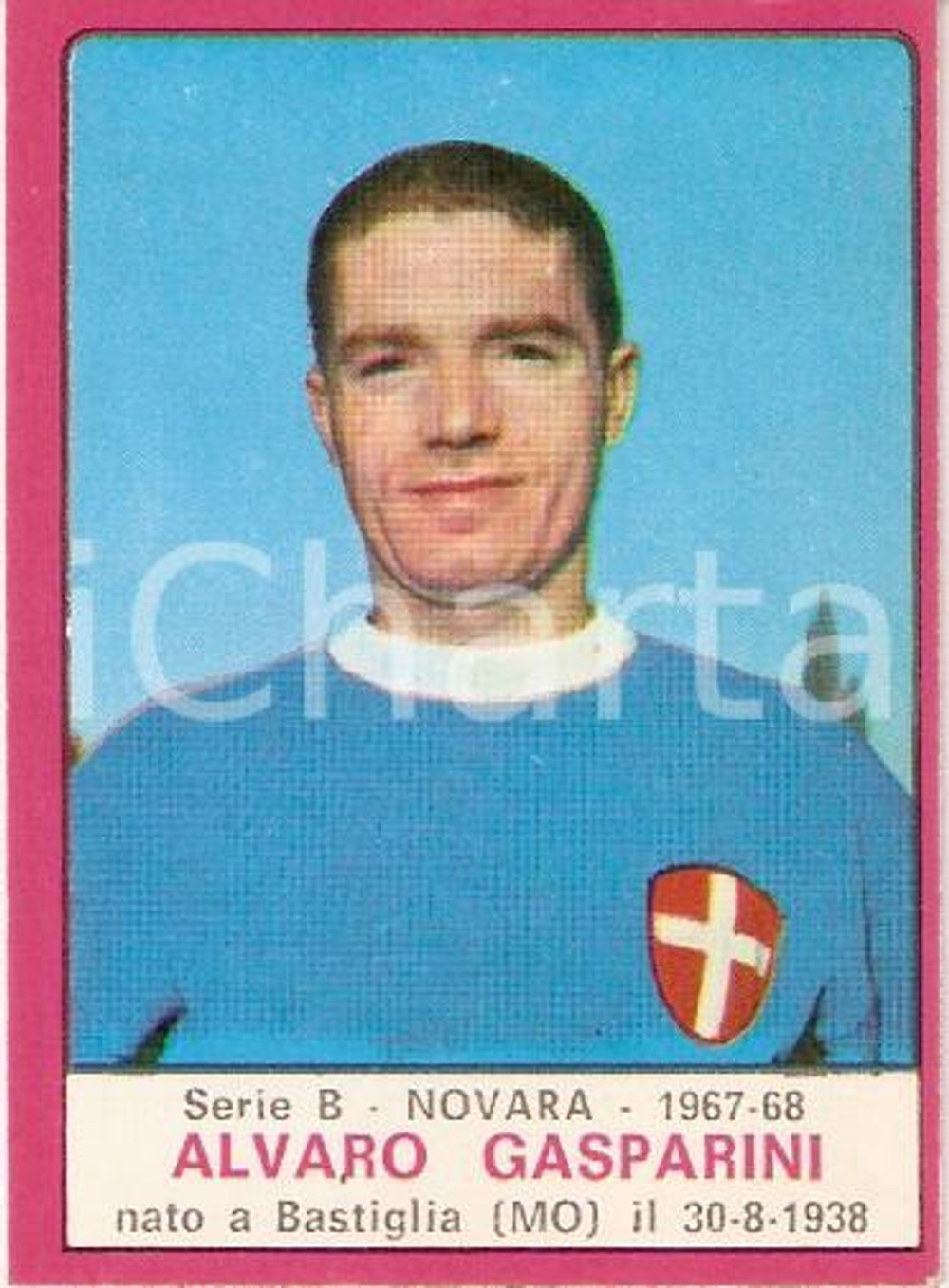 Oggetto da collezione cartaceo PANINI - CALCIATORI 1967 - 1968 Figurina Alvaro GASPARINI Serie B NOVARA 1
