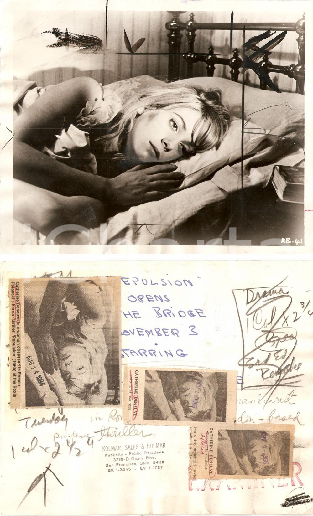Fotografia d epoca originale 1965 REPULSION Catherine DENEUVE Directed by Roman POLANSKY Foto DANNEGGIATA 1