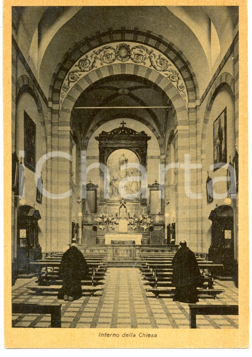 Cartolina originale da collezione 1940 ca LOVERE BG Interno Chiesa Convento CAPPUCCINI Cartolina ANIMATA FG NV 1