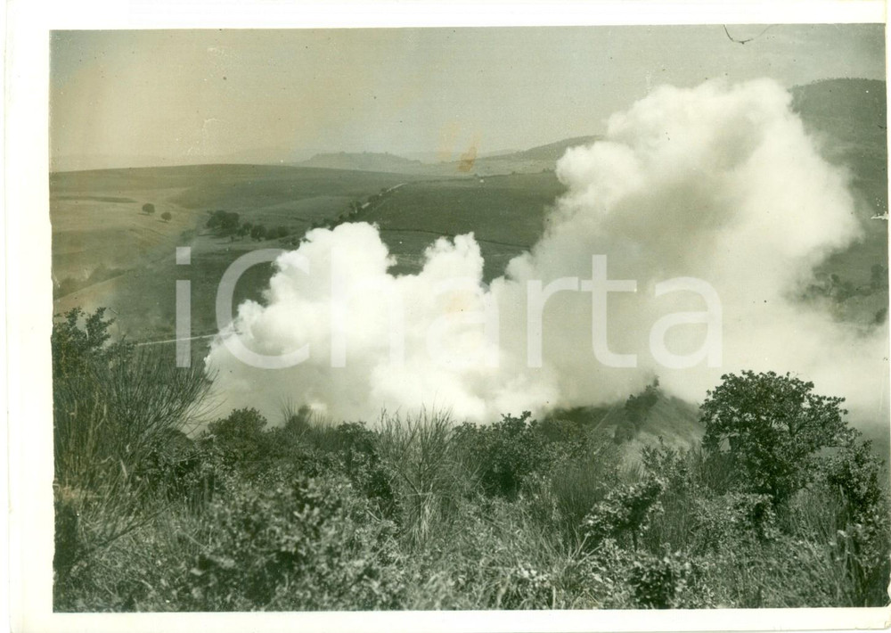 Fotografia d epoca originale 1935 TOLFA RM Esercitazioni antigas nelle campagne Fotografia 1