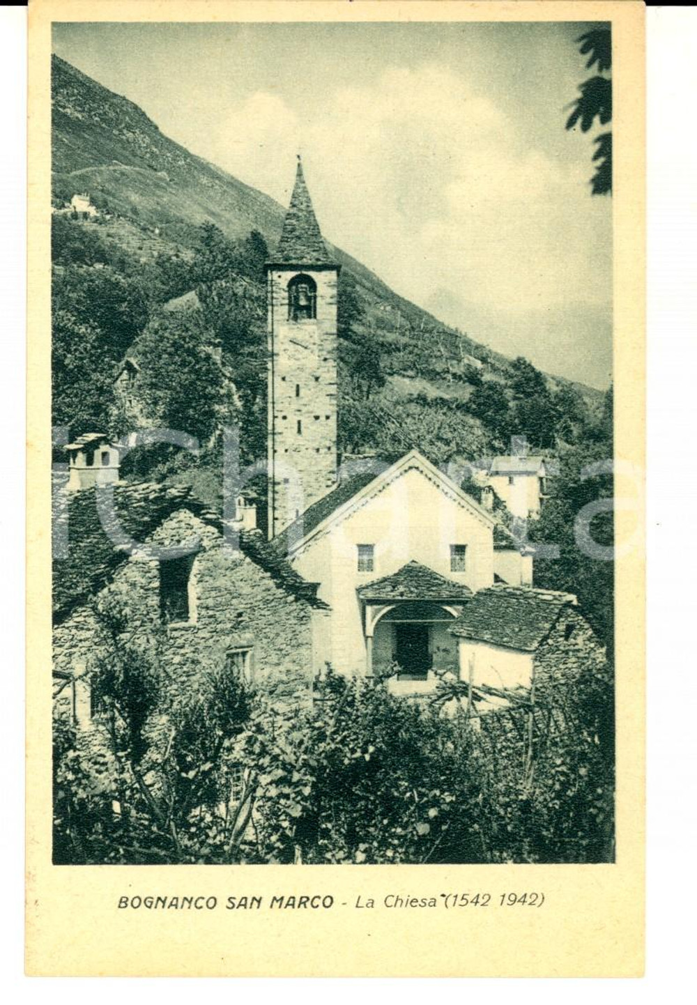 Cartolina originale da collezione 1972 BOGNANCO VB Veduta frazione SAN MARCO con la chiesa Cartolina FP VG 1