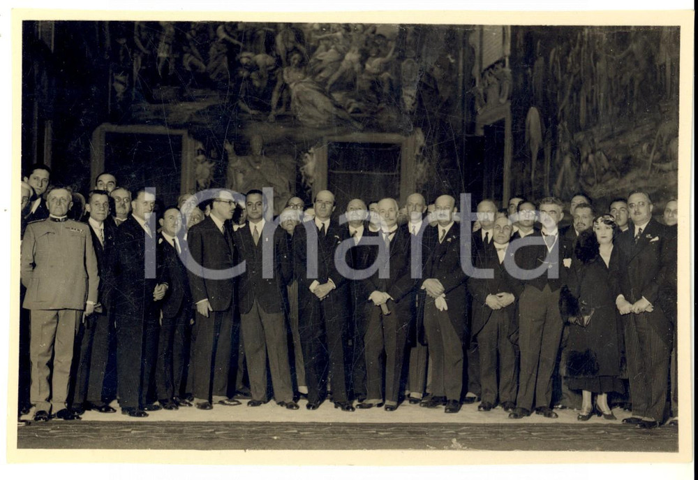 Fotografia d epoca originale 1931 ROMA Giuseppe BOTTAI e Francesco BONCOMPAGNI LUDOVISI ricevono congressisti 1