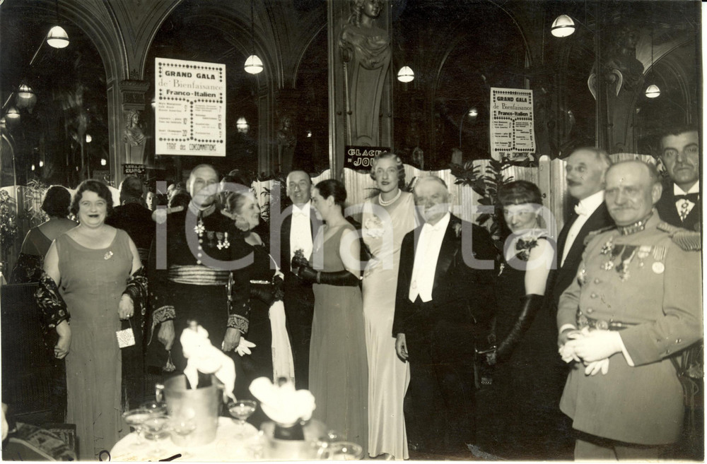 Fotografia d epoca originale 1932 TOLOSA F Sede FASCIO Italiano  Invitati Gran Gala Beneficenza Foto 1
