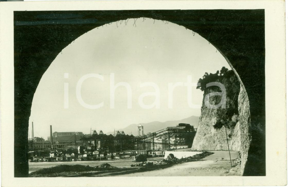 Fotografia d epoca originale 1932 SAVONA Costruzione della nuova strada per ALBISOLA Vera fotografia 1