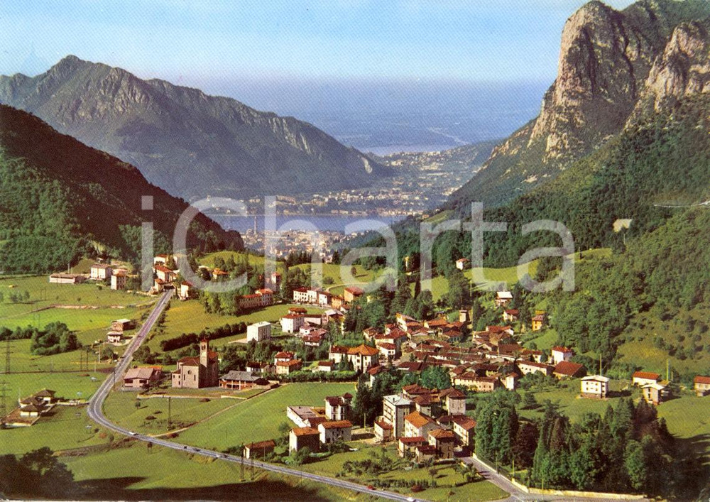 Cartolina originale da collezione 1970 ca BALLABIO (LC) Veduta paese e VALSASSINA *Cartolina VINTAGE DANNEGGIATA 1