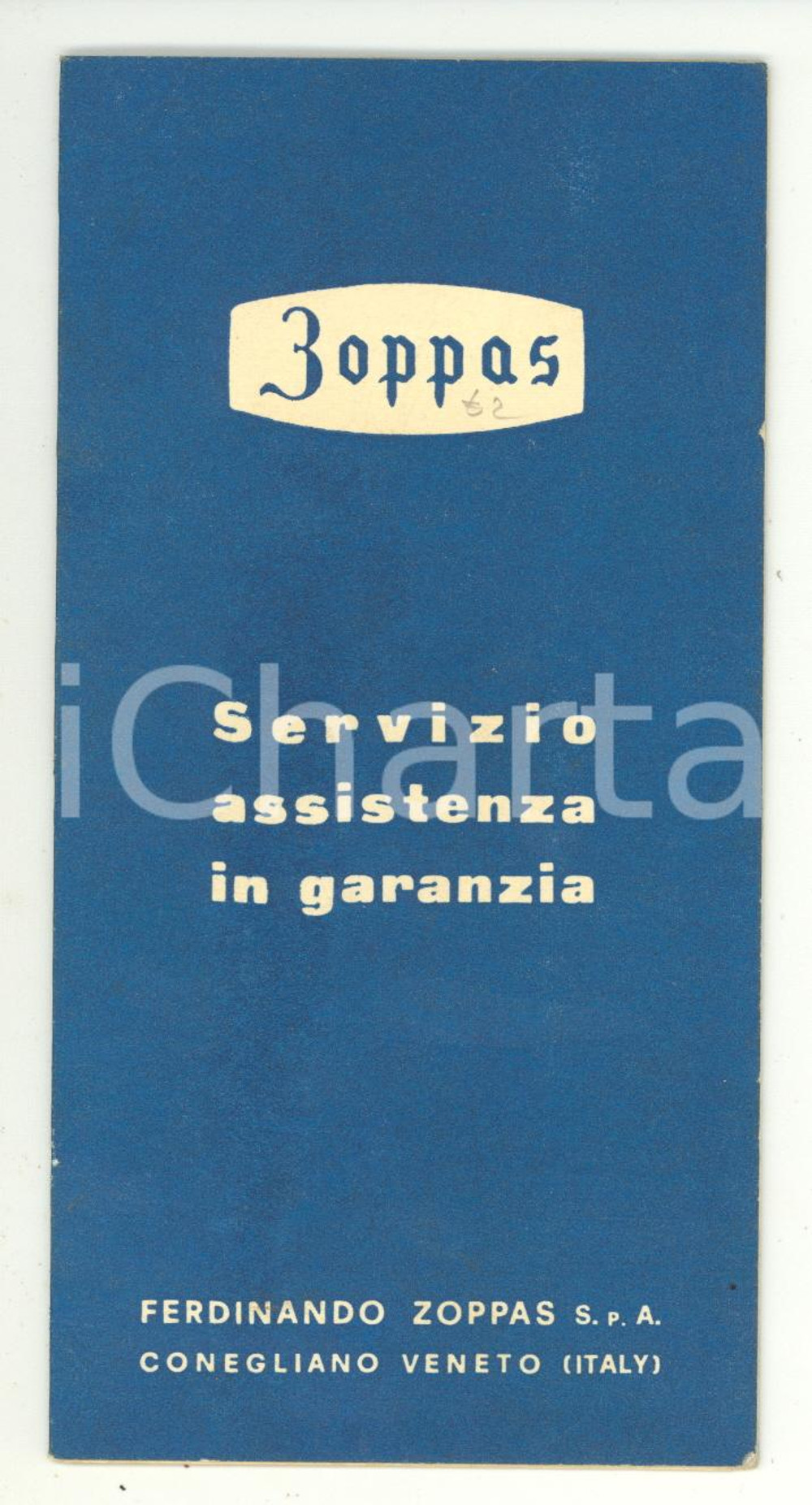 Materiale pubblicitario d’epoca 1950 FERDINANDO ZOPPAS Garanzia prodotti 1