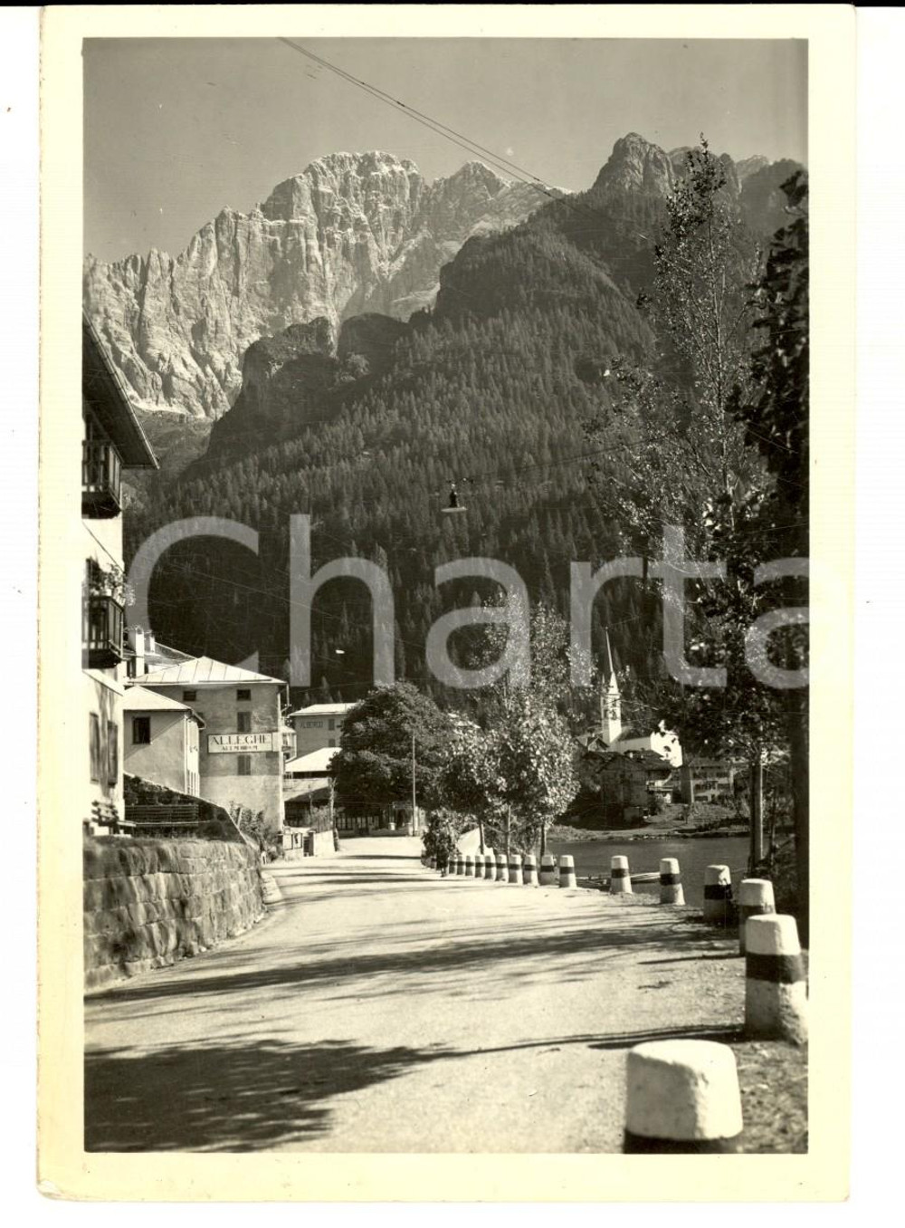 Cartolina originale da collezione 1950 ca ALLEGHE BL Veduta con il MONTE CIVETTA Cartolina postale FG NV 1