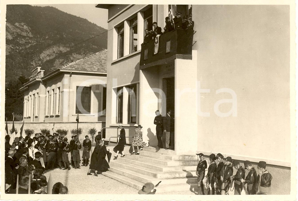 Fotografia d'epoca originale 1934 CANZO CO La nuova scuola MARIA PIA DI SAVOIA Foto 1