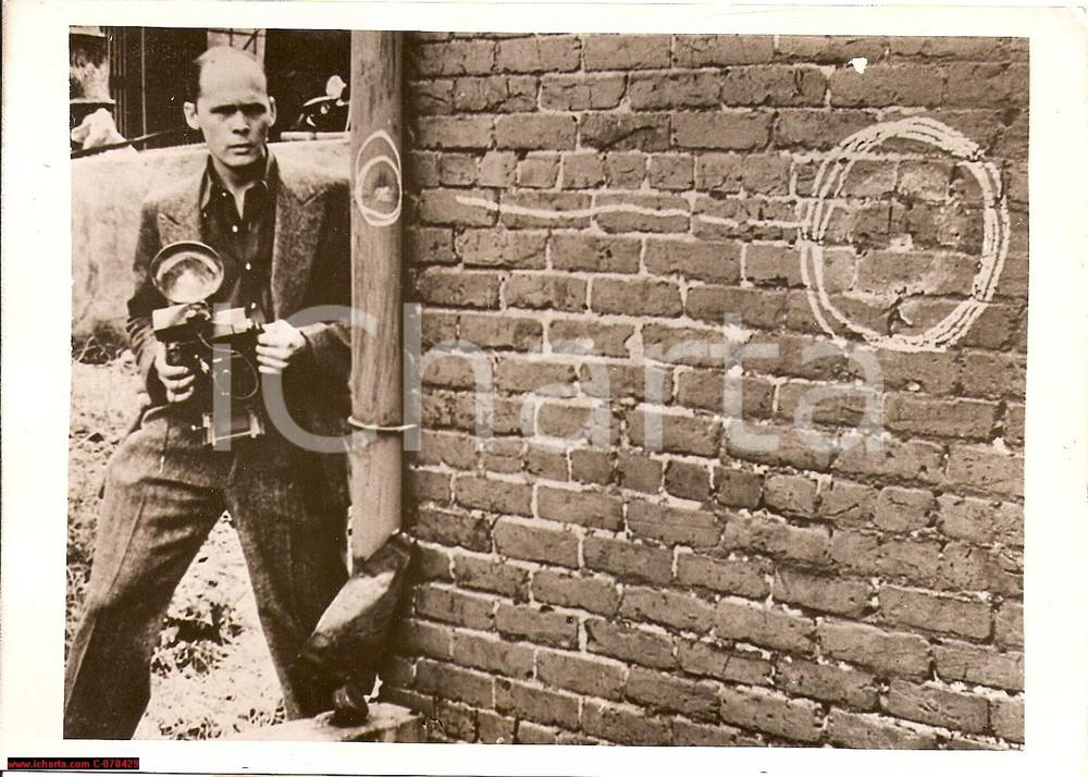 Fotografia d epoca originale 1938 KNOXVILLE Fotografo scampato alla morte mostra segni proiettili di Ed McNEW 1