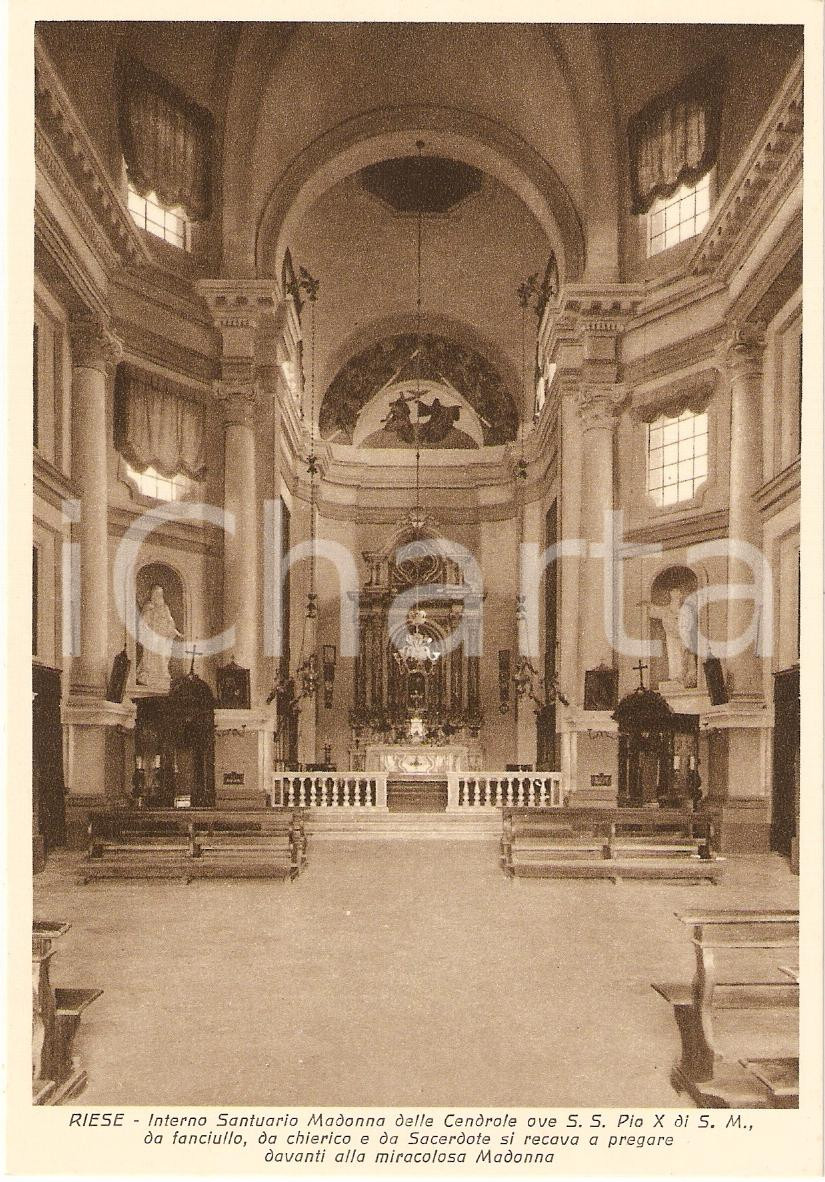 Cartolina originale da collezione 1935 RIESE PIO X TV Interno SANTUARIO MADONNA DELLE CENDROLE FG NV 1