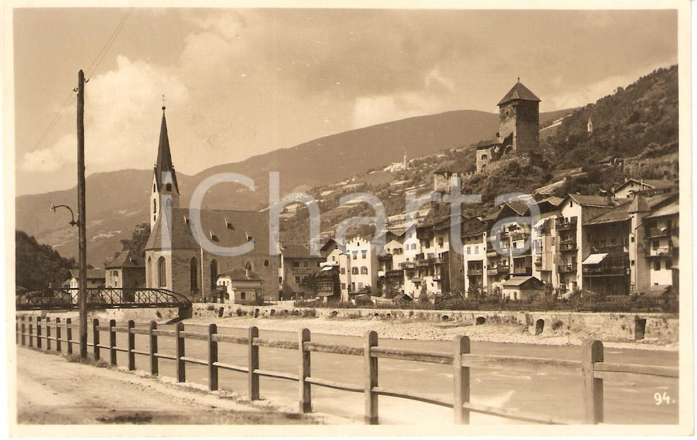 Cartolina originale da collezione 1931 CHIUSA (BZ) Panorama Valle ISARCO con Chiesa parrocchiale *Cartolina FP VG 1