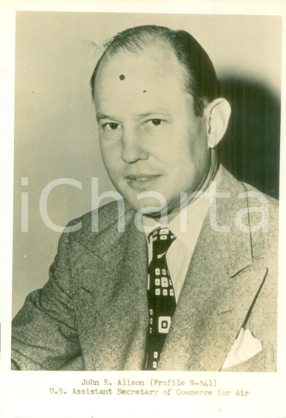 Fotografia d epoca originale 1945 ca USA John R. ALLISON U.S. Assistant Secretary of Commerce for Air Foto 1