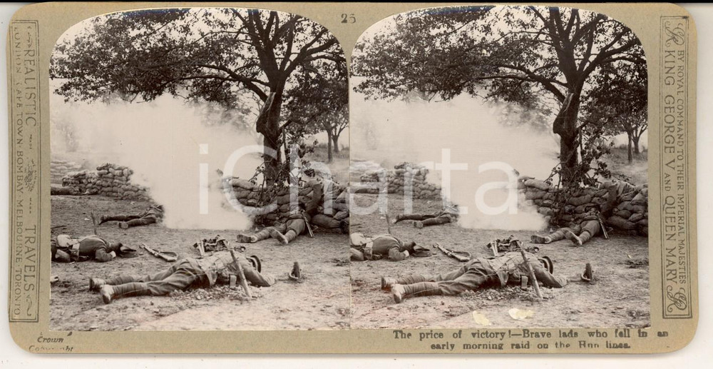 Fotografia d epoca originale 1918 WW1 THE GREAT WAR Price of victory  Brave lads fallen Stereoscopic nÂ° 25 1