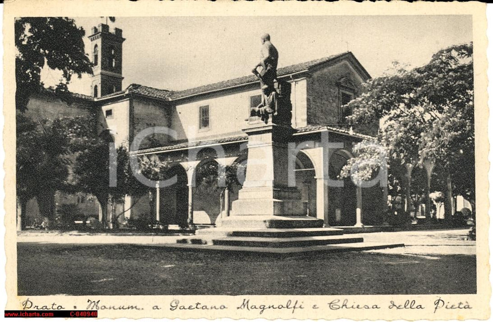 Cartolina originale da collezione 1941 Prato - Chiesa della PietÃ  *Veduta d'epoca 1