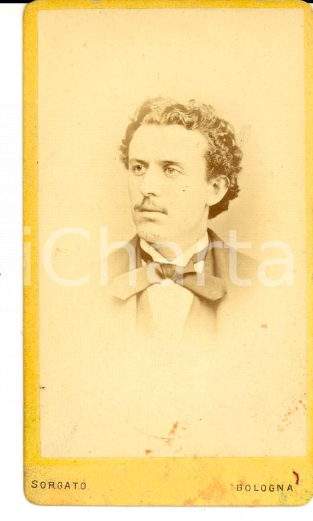 Fotografia d'epoca originale 1870 ca BOLOGNA Ritratto di Angelo MOGLI *Foto Antonio SORGATO 1