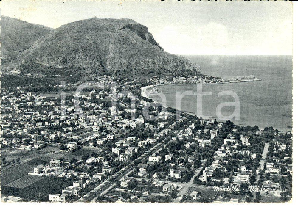 Cartolina originale da collezione 1961 MONDELLO VALDESI PA Panorama della cittÃ  Cartolina postale FG VG 1