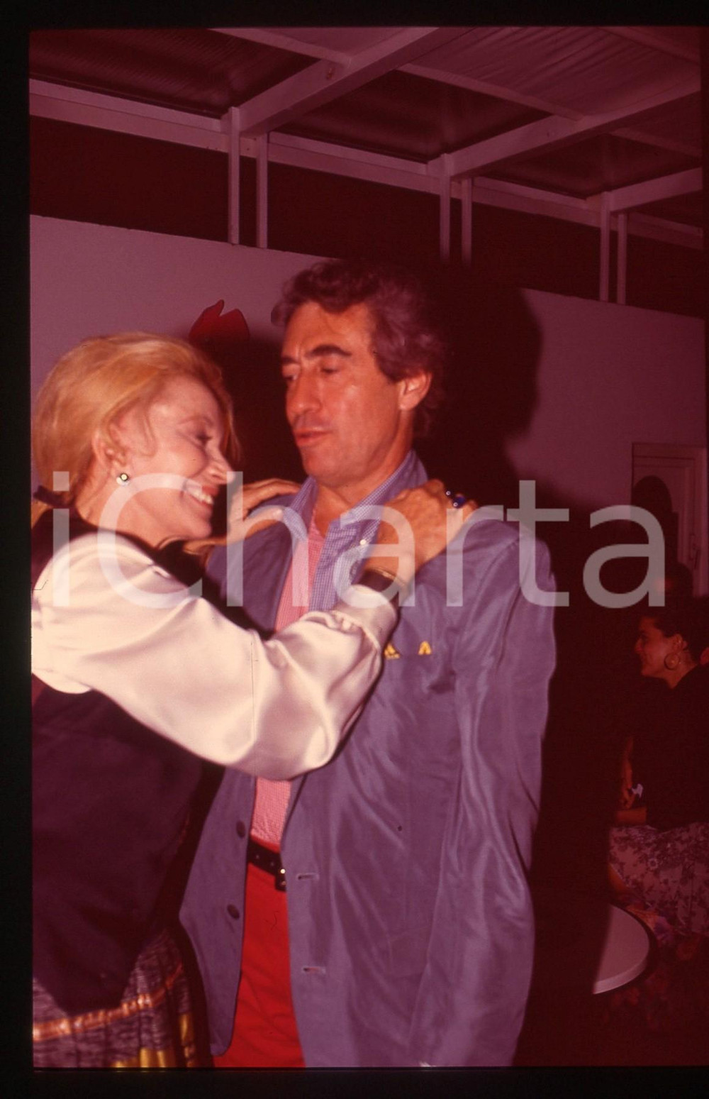 Fotografia d epoca originale 35mm vintage slide 1985 ca COSTUME Luisa RIVELLI Walter CHIARI 6 1