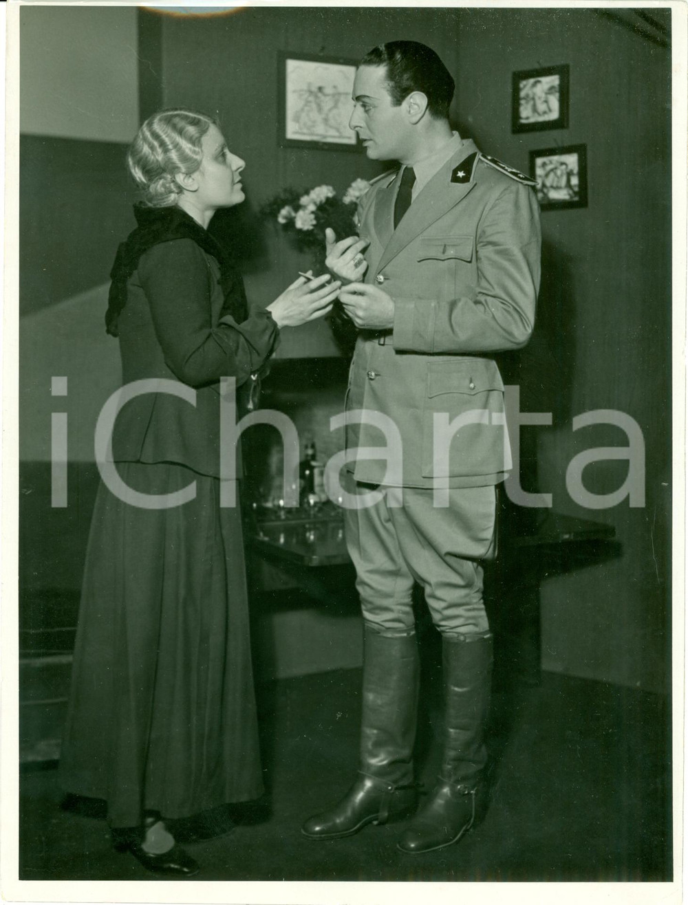 Fotografia d epoca originale 1936 MILANO Teatro Filodrammatici Compagnia PALMER  ALMIRANTE Signora Merletti 1