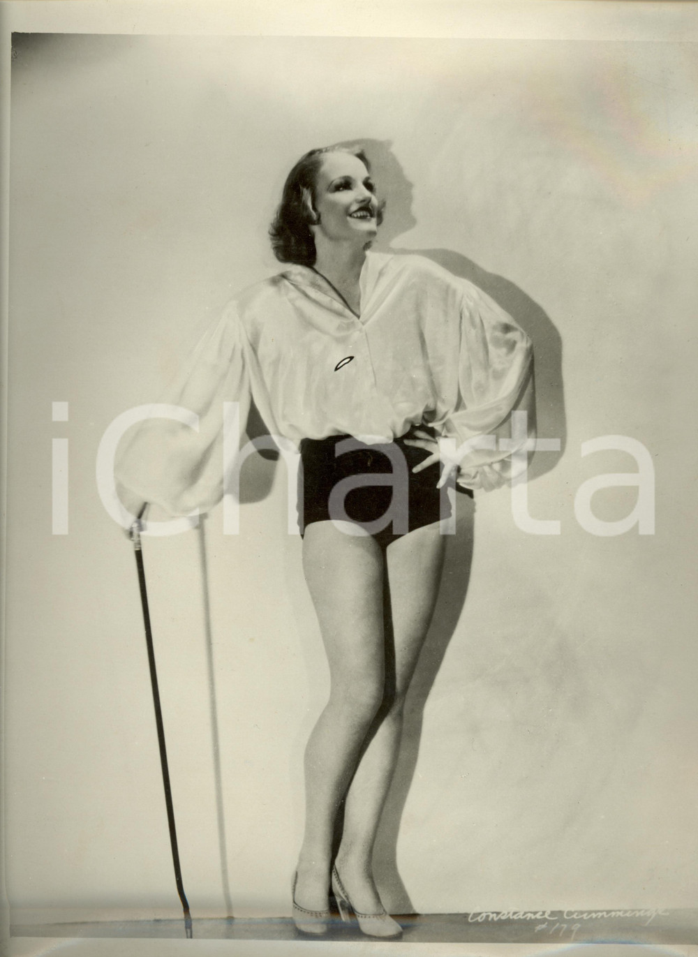 Fotografia d epoca originale 1940 ca USA Ritratto Constance CUMMINGS attrice COLUMBIA cm 24 x 30 1
