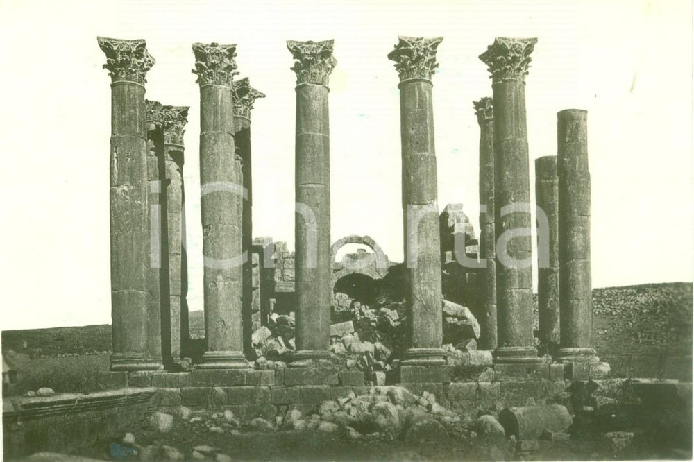 Fotografia d epoca originale 1934 PALESTINA Gli scavi archeologici dei templi romani Fotografia 1
