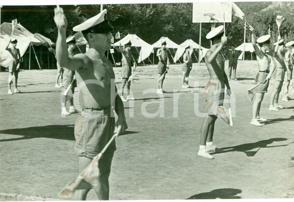 Fotografia d epoca originale 1937 ROMA Capi Centuria sbandieratori al CAMPO DUX Fotografia 1