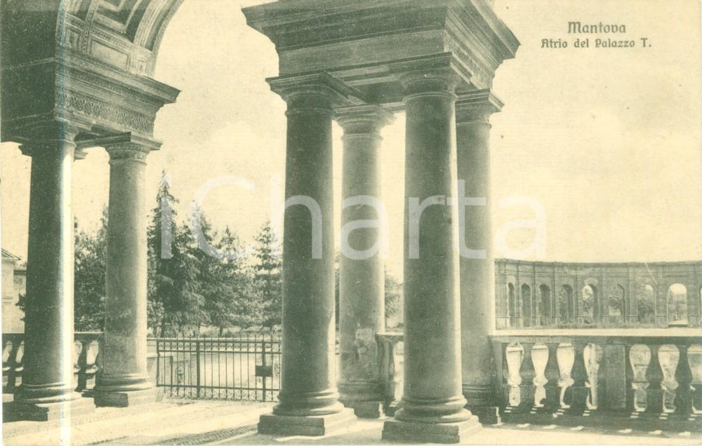 Cartolina originale da collezione 1911 MANTOVA L atrio del Palazzo TE Cartolina postale FP VG 1
