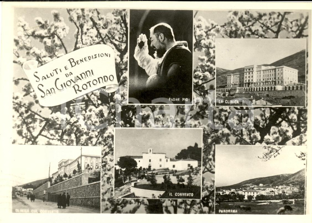 Cartolina originale da collezione 1954 SAN GIOVANNI ROTONDO Benedizioni da PADRE PIO FG 1