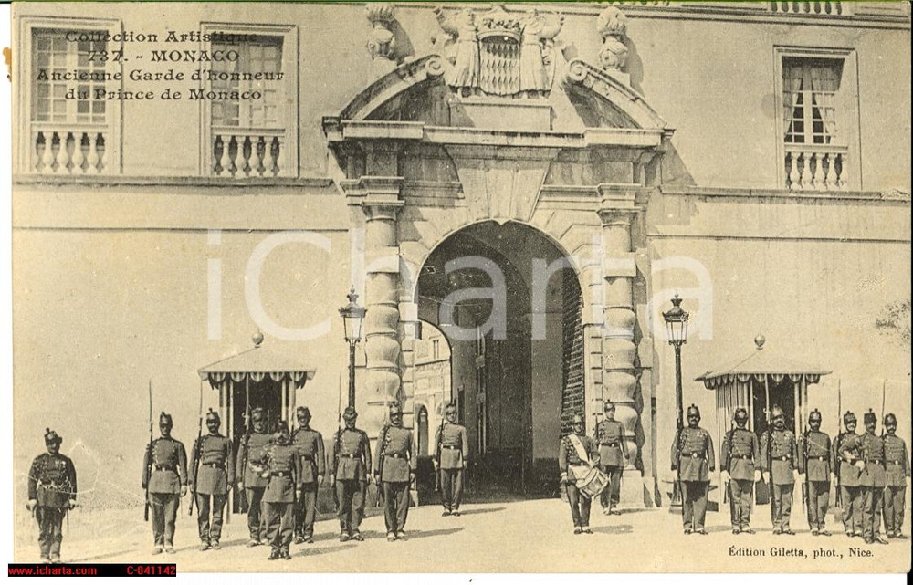Cartolina originale da collezione 1920 MONACO Ancienne garde d honneur du Prince Cartolina 1