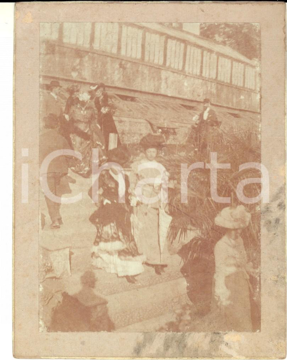 Fotografia d epoca originale 1910 ca LAGO MAGGIORE Arrivo degli invitati a un matrimonio Foto 11x13 1