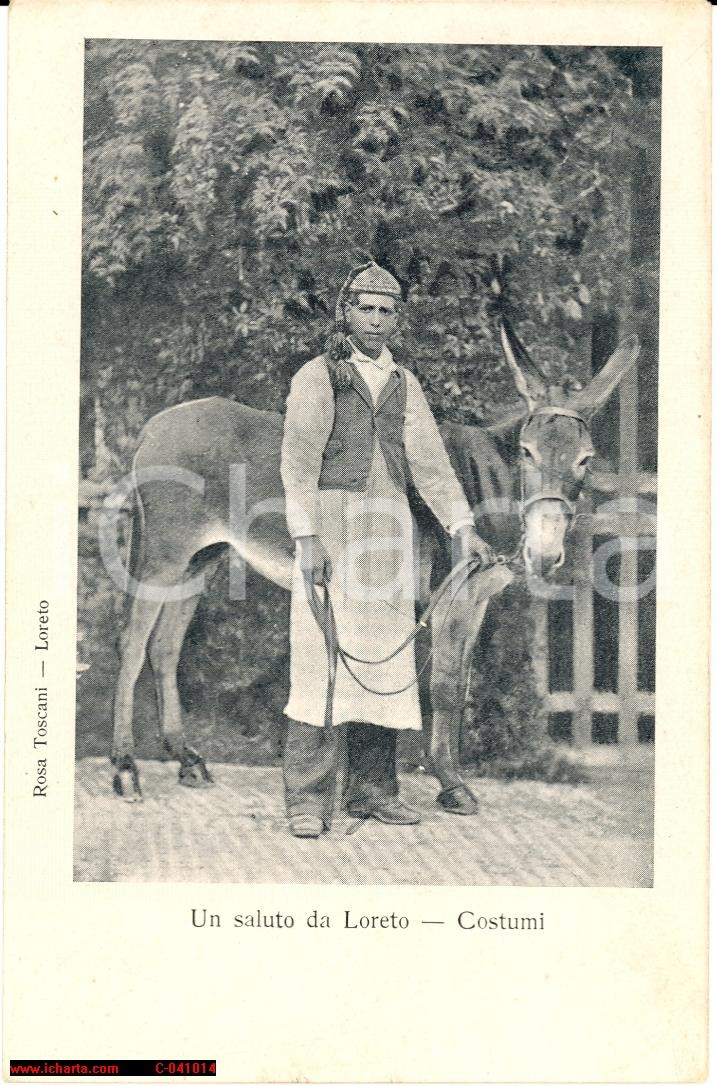 Cartolina originale da collezione 1900 LORETO AN Costumi tipici  FP NV 1