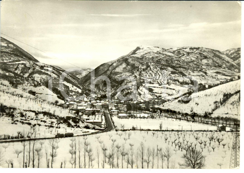 Cartolina originale da collezione 1964 VISSO (MC) Visso sotto la neve *Cartolina postale FG VG 1