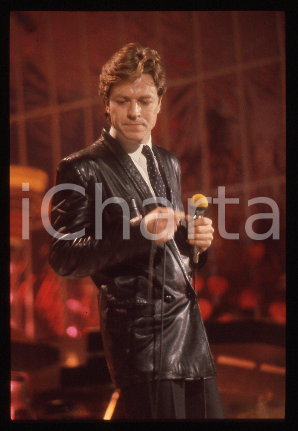 35mm vintage slide* 1981 SANREMO Robert PALMER al Teatro Ariston Ritratto (9)