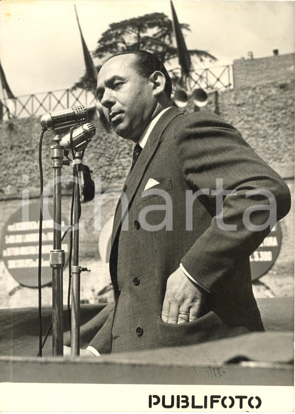 1954 ROMA On. Paolo BONOMI inaugura VIII Congresso Coltivatori Diretti - Foto