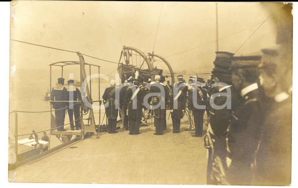 Cartolina originale da collezione 1913 REGIA MARINA Cerimonia a bordo di una nave *Cartolina postale FP VG 1