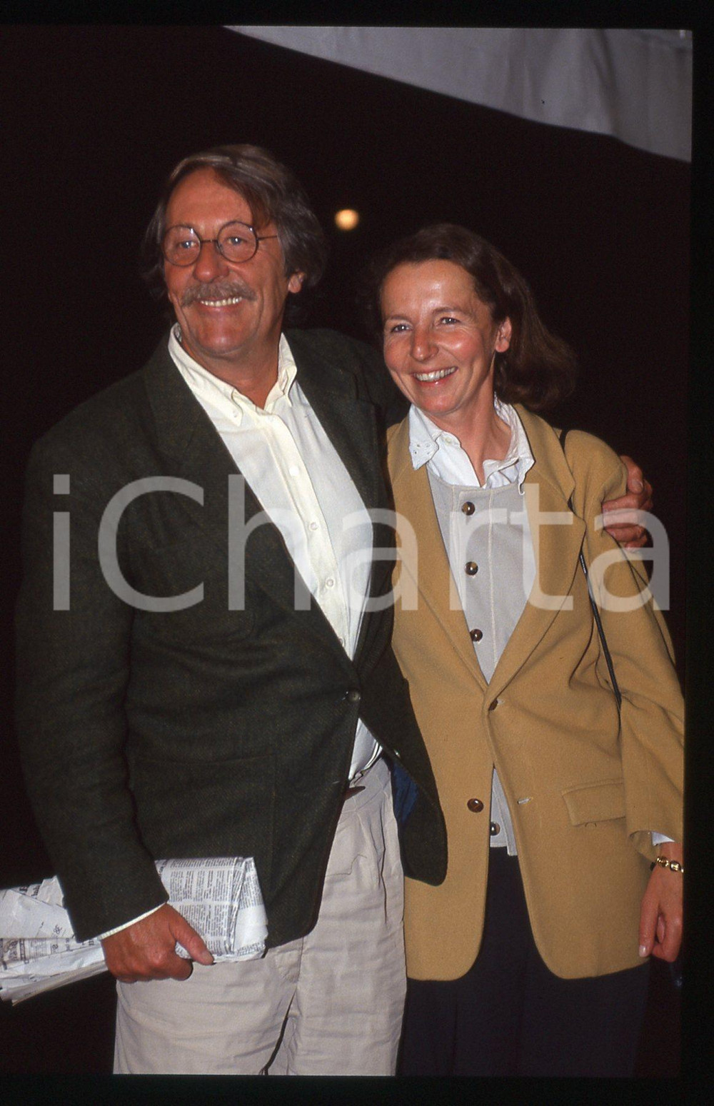 35mm vintage slide*1993 VENEZIA Jean ROCHEFORT e Françoise VIDAL Ritratto (1)