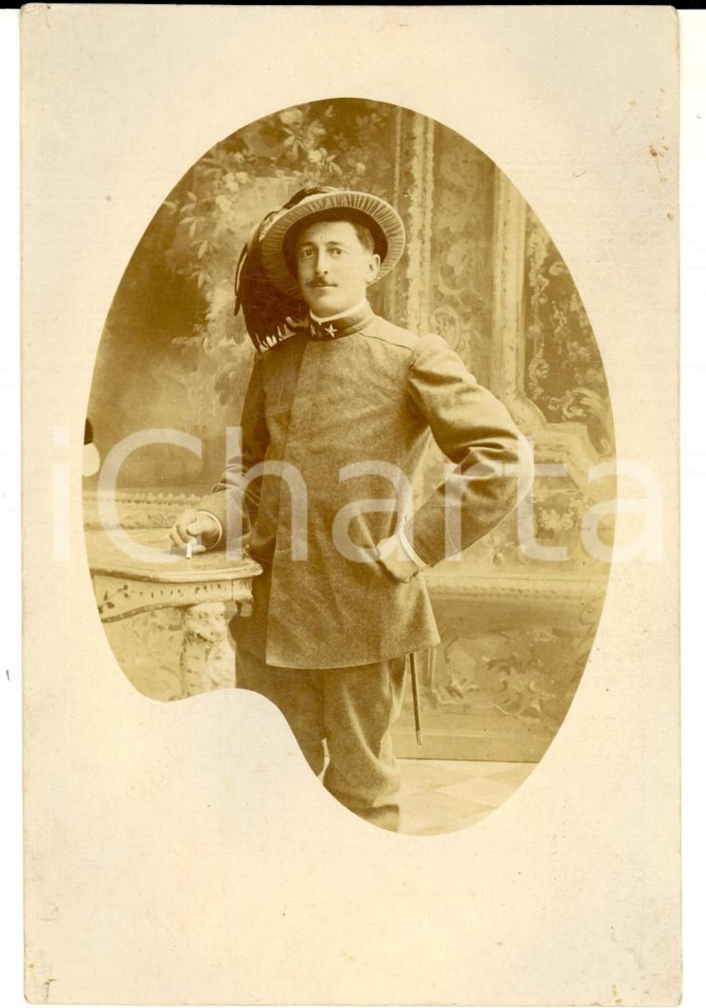 Fotografia d epoca originale 1915 ca REGIO ESERCITO Ritratto del bersagliere MAZZOLA Foto cartolina FP 1